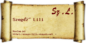 Szegő Lili névjegykártya