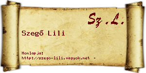 Szegő Lili névjegykártya