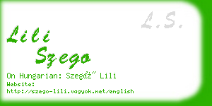 lili szego business card